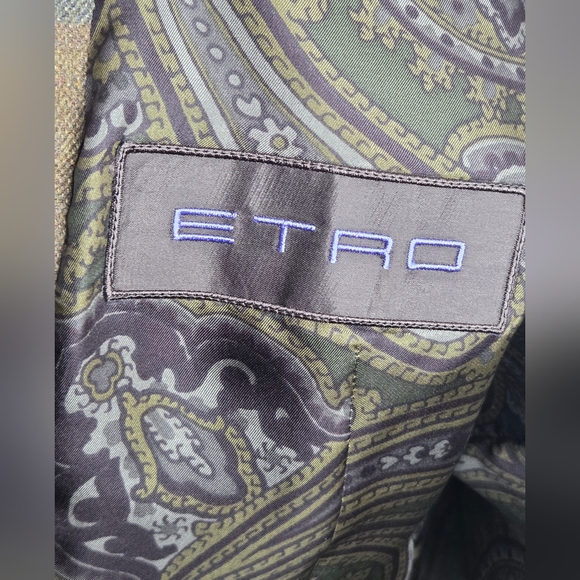 Etro Ptp 41" /M -Paisley Patterned Fabric - Wool And Silk - Picture 10 of 13
